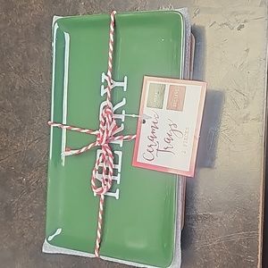 Small Holiday Ceramic Tray Set